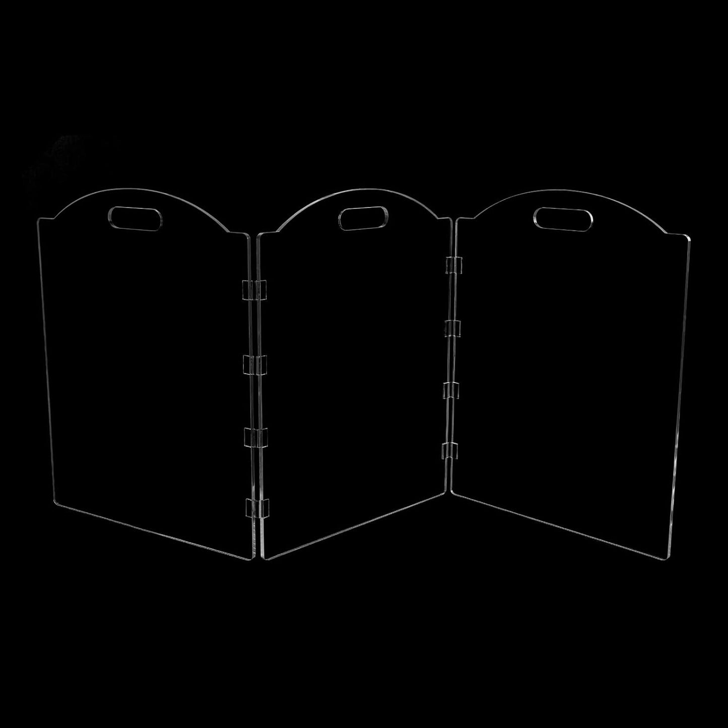 Clear Acrylic Freestanding Dog Gates for the House – Folding 3-Panel Pet Gates for Doorways, Indoor Stairs, and Hallways, Transparent Barrier for Dogs, Puppies, and Cats