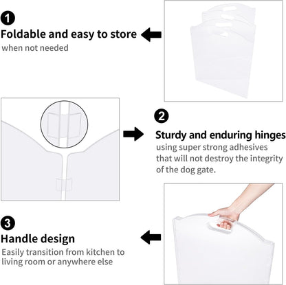 Clear Acrylic Freestanding Dog Gates for the House – Folding 3-Panel Pet Gates for Doorways, Indoor Stairs, and Hallways, Transparent Barrier for Dogs, Puppies, and Cats