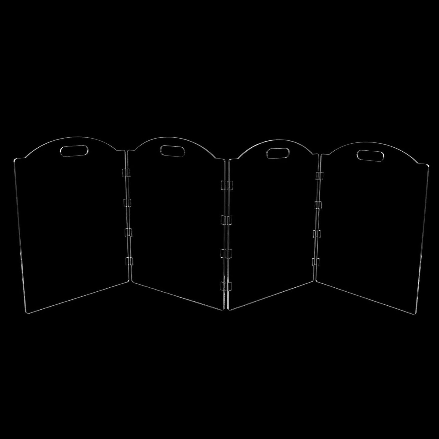 Clear Acrylic Freestanding Dog Gates for the House – Folding 3-Panel Pet Gates for Doorways, Indoor Stairs, and Hallways, Transparent Barrier for Dogs, Puppies, and Cats