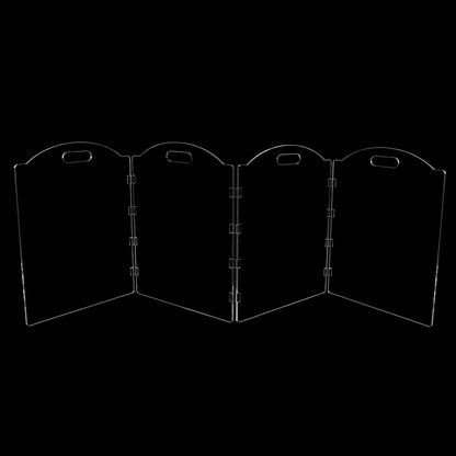 Clear Acrylic Freestanding Dog Gates for the House – Folding 3-Panel Pet Gates for Doorways, Indoor Stairs, and Hallways, Transparent Barrier for Dogs, Puppies, and Cats