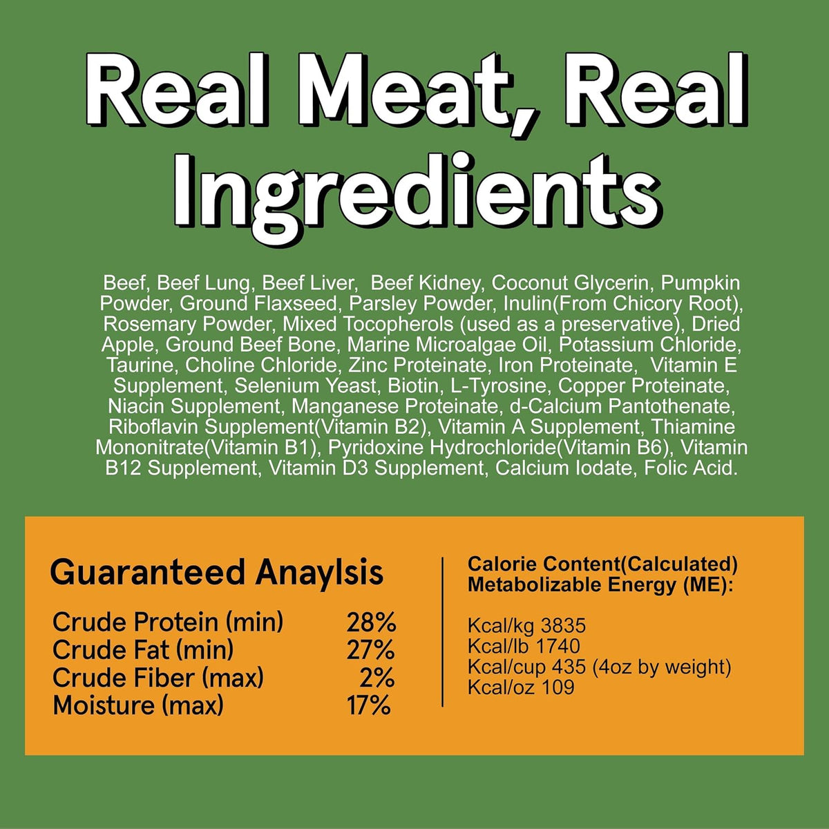 TRMC Real Meat Air Dried Dog Food w/Real Beef - 2lb Bag of USA-Crafted Grain-Free Real Meat Dog Food Sourced from Hormone-Free, Free-Range, Grass-Fed Beef - Digestible, All Natural, High Protein Beef
