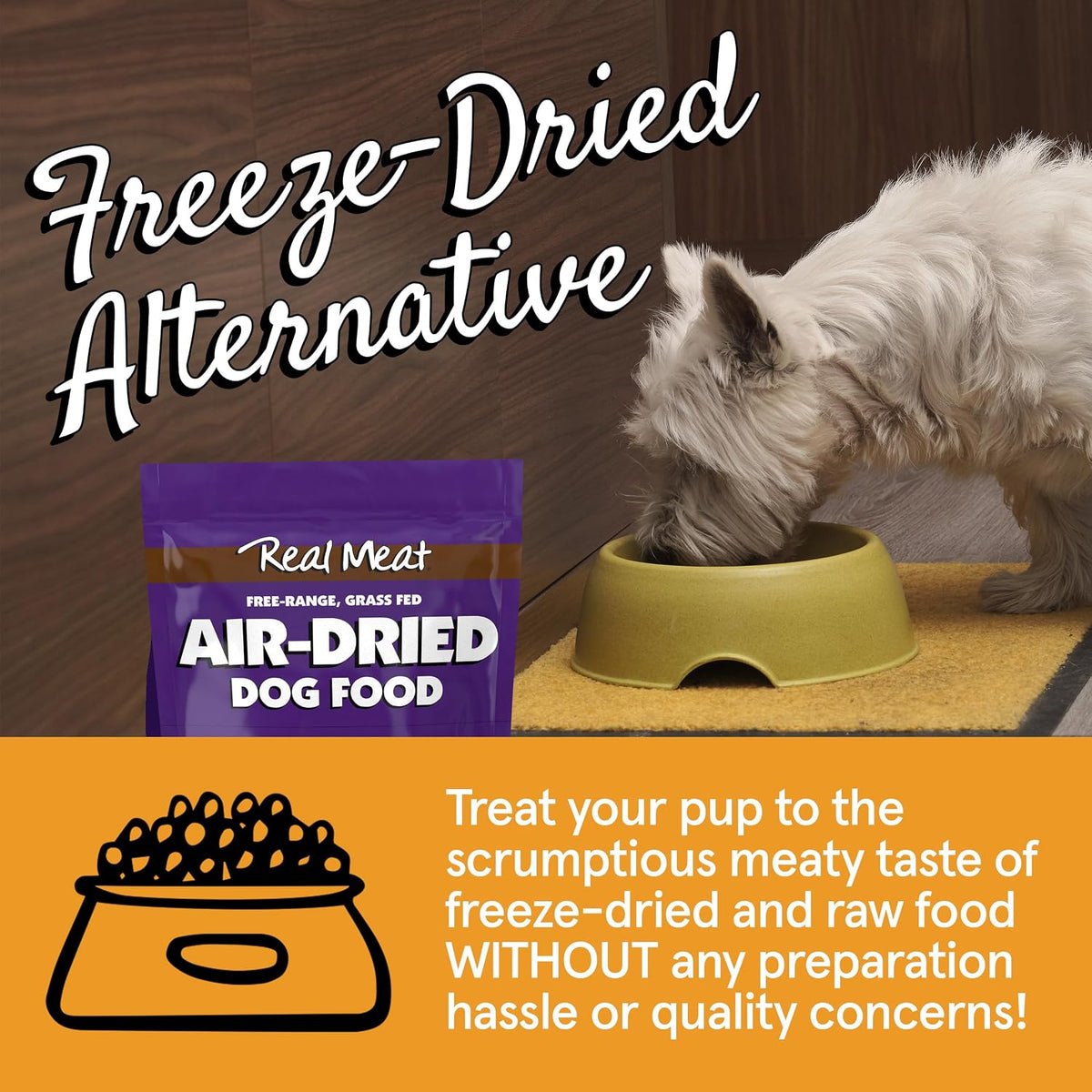 TRMC Real Meat Air Dried Dog Food w/Real Beef - 2lb Bag of USA-Crafted Grain-Free Real Meat Dog Food Sourced from Hormone-Free, Free-Range, Grass-Fed Beef - Digestible, All Natural, High Protein Beef
