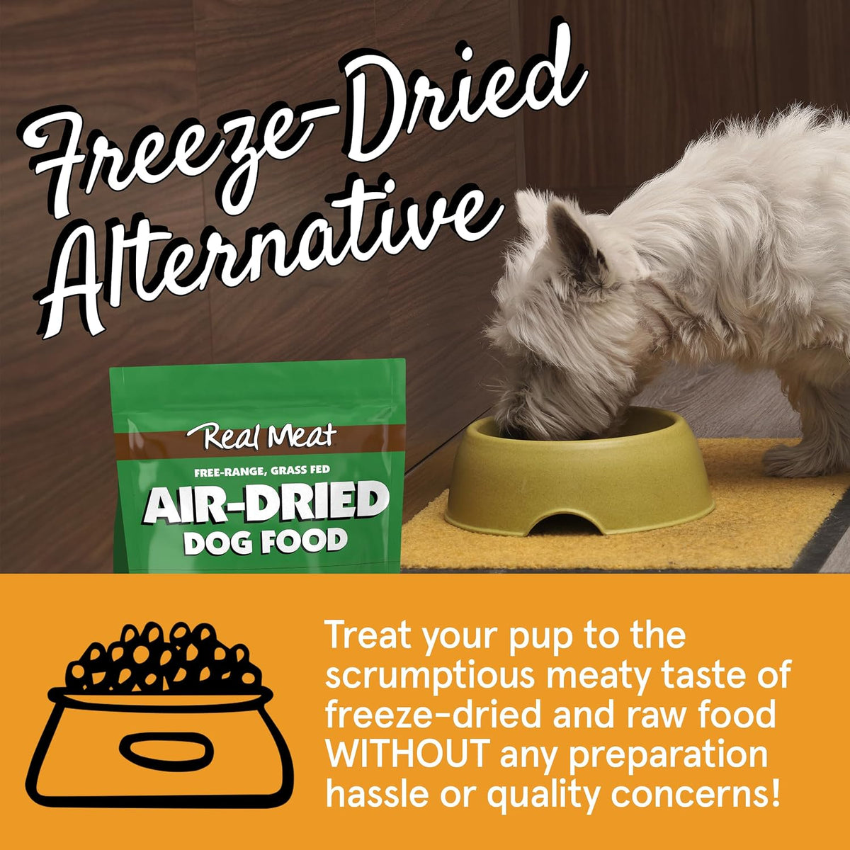 TRMC Real Meat Air Dried Dog Food w/Real Beef - 2lb Bag of USA-Crafted Grain-Free Real Meat Dog Food Sourced from Hormone-Free, Free-Range, Grass-Fed Beef - Digestible, All Natural, High Protein Beef