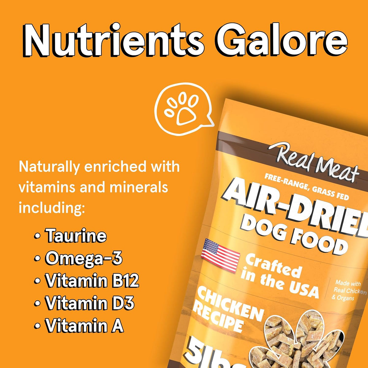 TRMC Real Meat Air Dried Dog Food w/Real Beef - 2lb Bag of USA-Crafted Grain-Free Real Meat Dog Food Sourced from Hormone-Free, Free-Range, Grass-Fed Beef - Digestible, All Natural, High Protein Beef