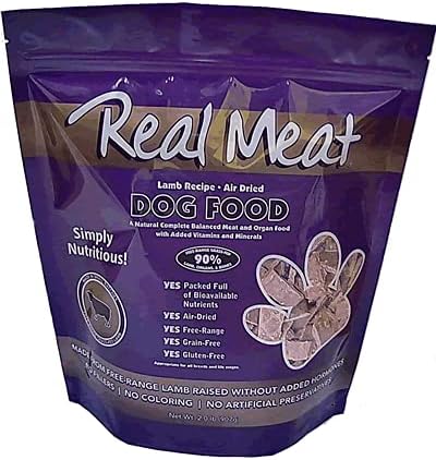 TRMC Real Meat Air Dried Dog Food w/Real Beef - 2lb Bag of USA-Crafted Grain-Free Real Meat Dog Food Sourced from Hormone-Free, Free-Range, Grass-Fed Beef - Digestible, All Natural, High Protein Beef