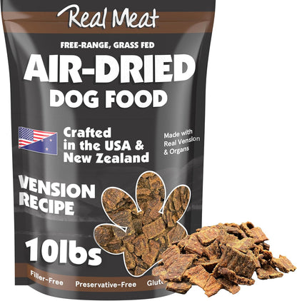 TRMC Real Meat Air Dried Dog Food w/Real Beef - 2lb Bag of USA-Crafted Grain-Free Real Meat Dog Food Sourced from Hormone-Free, Free-Range, Grass-Fed Beef - Digestible, All Natural, High Protein Beef