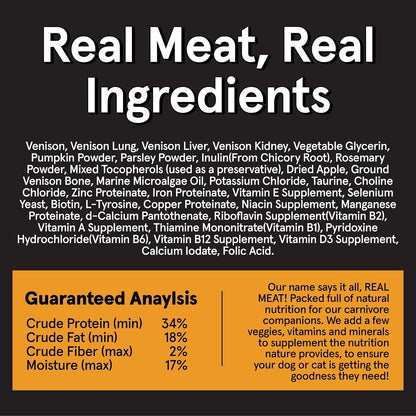 TRMC Real Meat Air Dried Dog Food w/Real Beef - 2lb Bag of USA-Crafted Grain-Free Real Meat Dog Food Sourced from Hormone-Free, Free-Range, Grass-Fed Beef - Digestible, All Natural, High Protein Beef