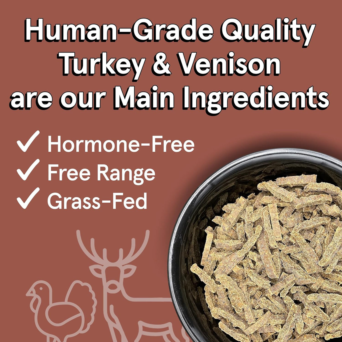 TRMC Real Meat Air Dried Dog Food w/Real Beef - 2lb Bag of USA-Crafted Grain-Free Real Meat Dog Food Sourced from Hormone-Free, Free-Range, Grass-Fed Beef - Digestible, All Natural, High Protein Beef