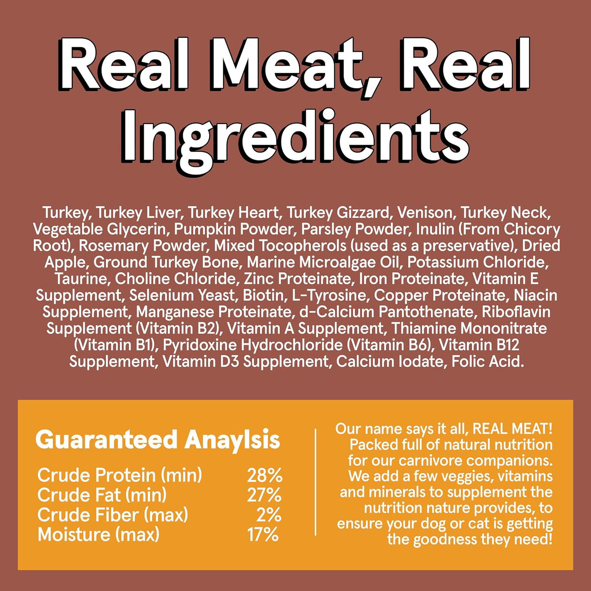 TRMC Real Meat Air Dried Dog Food w/Real Beef - 2lb Bag of USA-Crafted Grain-Free Real Meat Dog Food Sourced from Hormone-Free, Free-Range, Grass-Fed Beef - Digestible, All Natural, High Protein Beef
