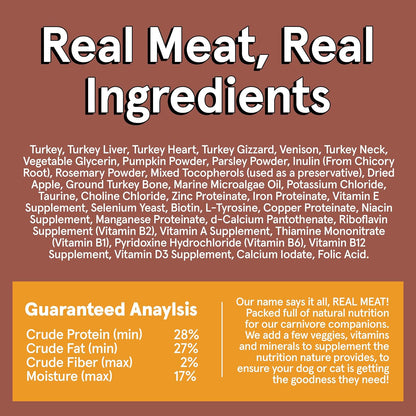 TRMC Real Meat Air Dried Dog Food w/Real Beef - 2lb Bag of USA-Crafted Grain-Free Real Meat Dog Food Sourced from Hormone-Free, Free-Range, Grass-Fed Beef - Digestible, All Natural, High Protein Beef