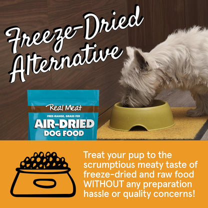 TRMC Real Meat Air Dried Dog Food w/Real Beef - 2lb Bag of USA-Crafted Grain-Free Real Meat Dog Food Sourced from Hormone-Free, Free-Range, Grass-Fed Beef - Digestible, All Natural, High Protein Beef