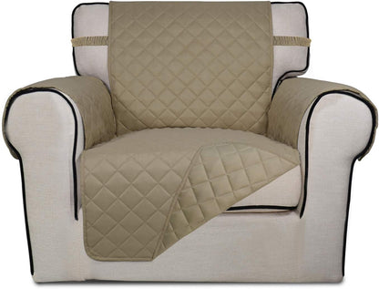 Reversible Quilted Sofa Cover Dog Couch Covers for Sofa, 66 in | Gray/Light Gray, Water Resistant Couch Protector, Washable Pet Couch Cover with Non Slip and Elastic Straps For Kids - Colors A