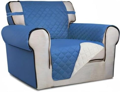 Reversible Quilted Sofa Cover Dog Couch Covers for Sofa, 66 in | Gray/Light Gray, Water Resistant Couch Protector, Washable Pet Couch Cover with Non Slip and Elastic Straps For Kids - Colors A