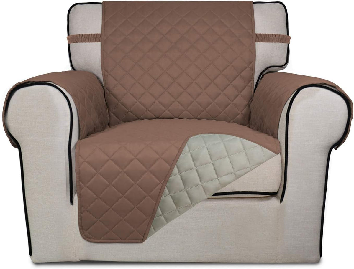 Reversible Quilted Sofa Cover Dog Couch Covers for Sofa, 66 in | Gray/Light Gray, Water Resistant Couch Protector, Washable Pet Couch Cover with Non Slip and Elastic Straps For Kids - Colors A