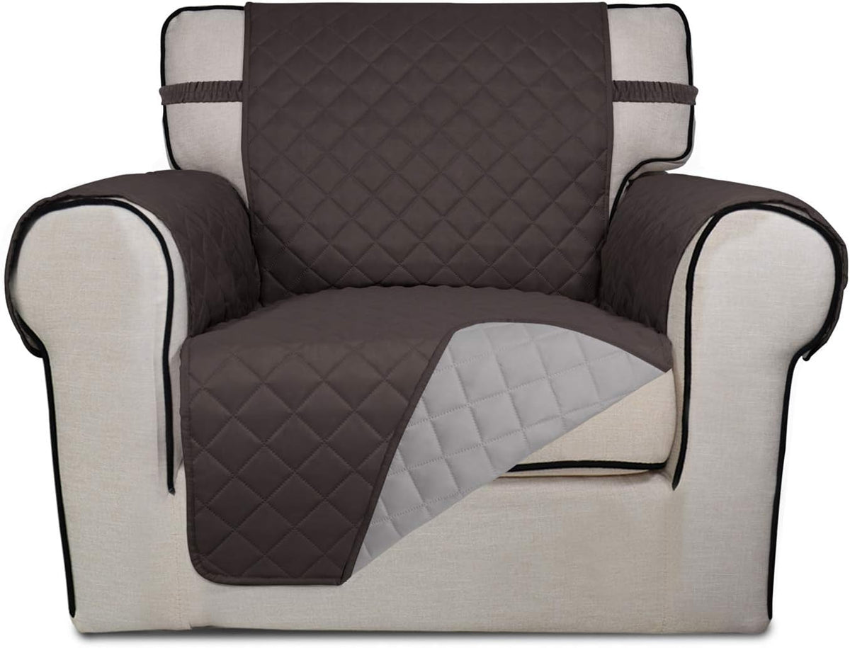 Reversible Quilted Sofa Cover Dog Couch Covers for Sofa, 66 in | Gray/Light Gray, Water Resistant Couch Protector, Washable Pet Couch Cover with Non Slip and Elastic Straps For Kids - Colors A