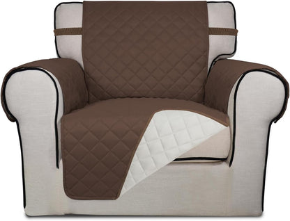 Reversible Quilted Sofa Cover Dog Couch Covers for Sofa, 66 in | Gray/Light Gray, Water Resistant Couch Protector, Washable Pet Couch Cover with Non Slip and Elastic Straps For Kids - Colors A