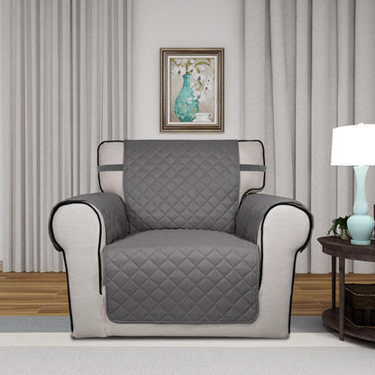 Reversible Quilted Sofa Cover Dog Couch Covers for Sofa, 66 in | Gray/Light Gray, Water Resistant Couch Protector, Washable Pet Couch Cover with Non Slip and Elastic Straps For Kids - Colors A