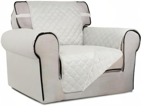 Reversible Quilted Sofa Cover Dog Couch Covers for Sofa, 66 in | Gray/Light Gray, Water Resistant Couch Protector, Washable Pet Couch Cover with Non Slip and Elastic Straps For Kids - Colors A