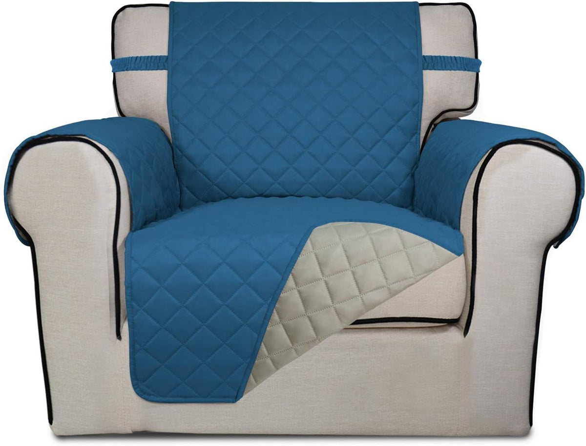 Reversible Quilted Sofa Cover Dog Couch Covers for Sofa, 66 in | Gray/Light Gray, Water Resistant Couch Protector, Washable Pet Couch Cover with Non Slip and Elastic Straps For Kids - Colors A
