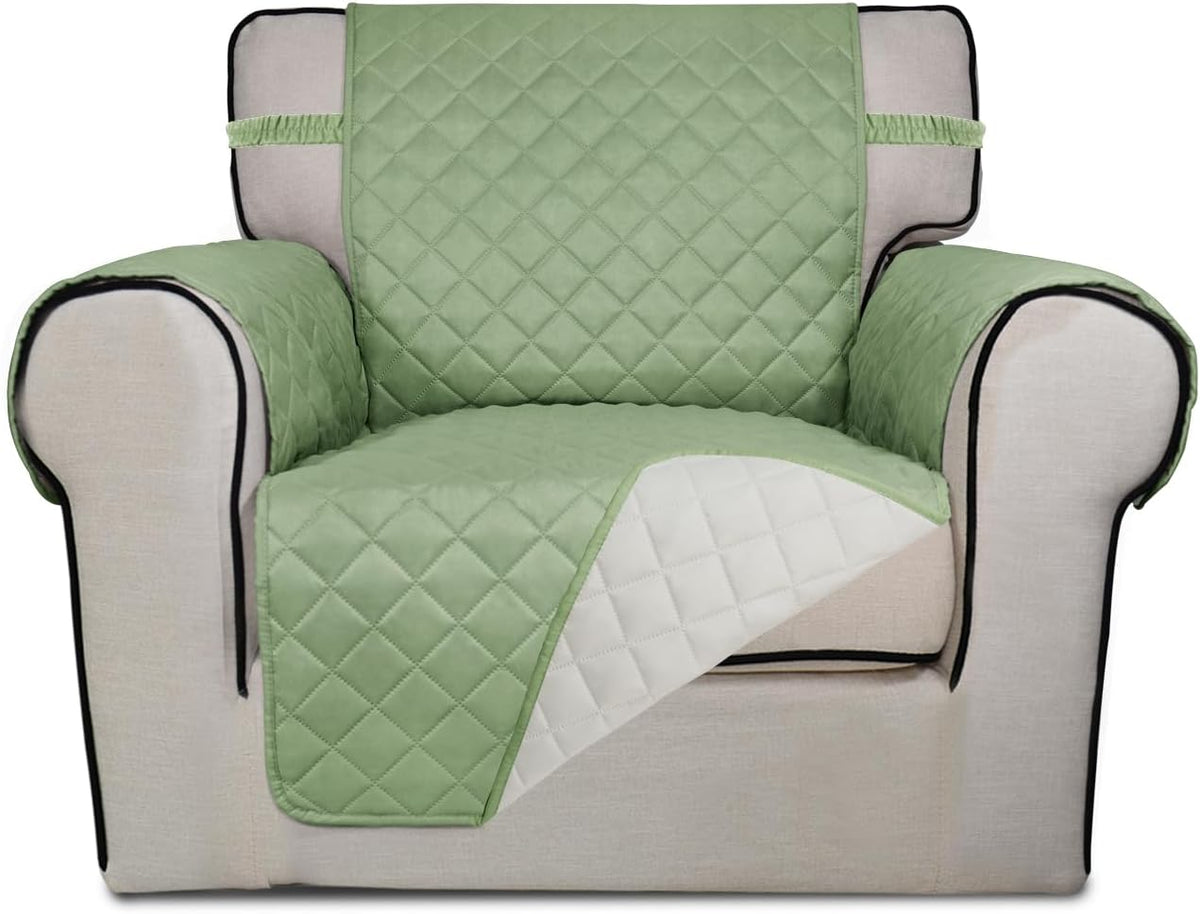 Reversible Quilted Sofa Cover Dog Couch Covers for Sofa, 66 in | Gray/Light Gray, Water Resistant Couch Protector, Washable Pet Couch Cover with Non Slip and Elastic Straps For Kids - Colors A
