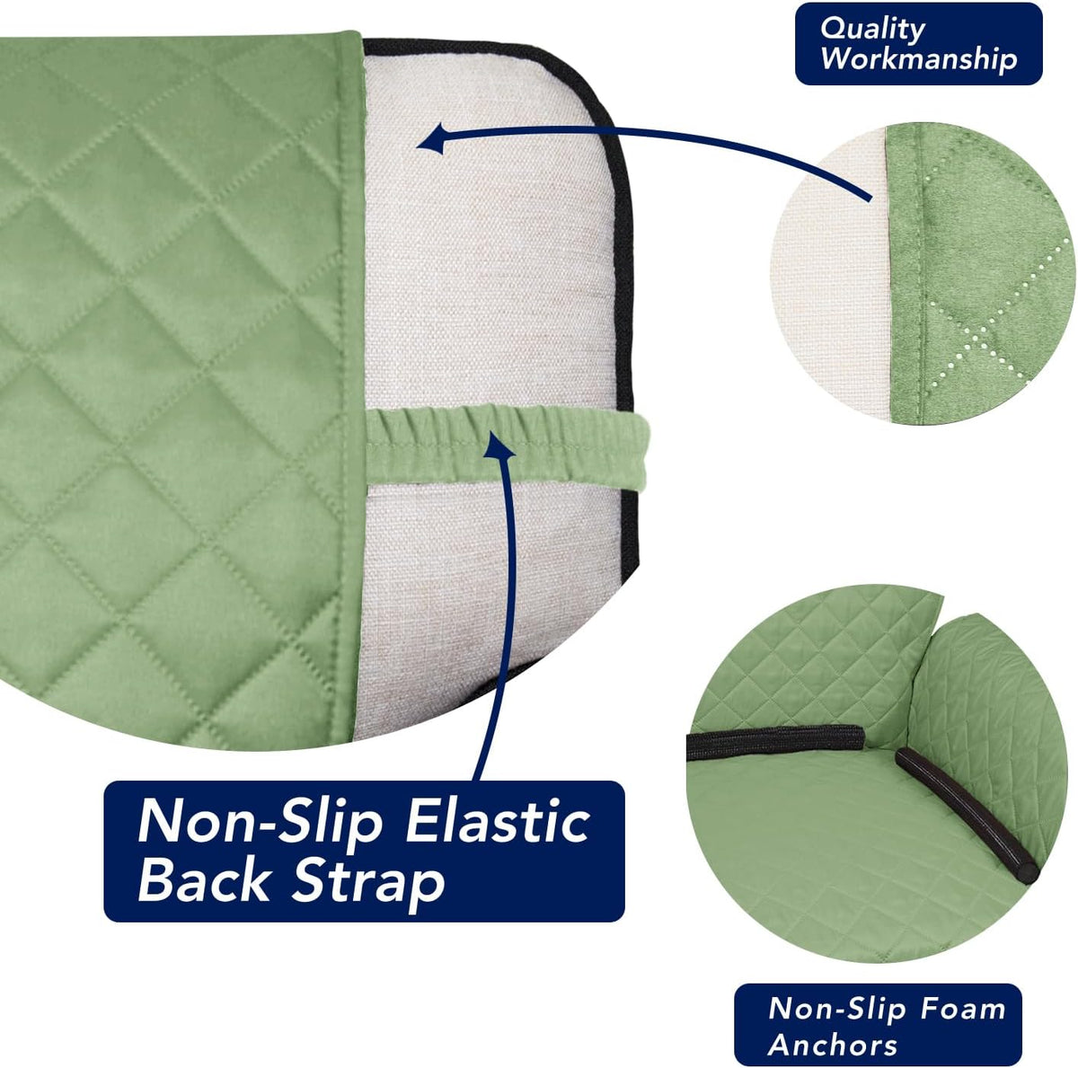 Reversible Quilted Sofa Cover Dog Couch Covers for Sofa, 66 in | Gray/Light Gray, Water Resistant Couch Protector, Washable Pet Couch Cover with Non Slip and Elastic Straps For Kids - Colors A
