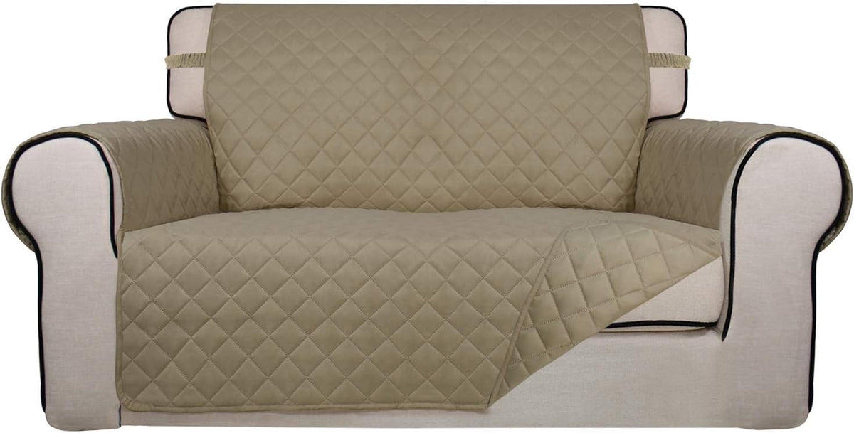 Reversible Quilted Sofa Cover Dog Couch Covers for Sofa, 66 in | Gray/Light Gray, Water Resistant Couch Protector, Washable Pet Couch Cover with Non Slip and Elastic Straps For Kids - Colors A