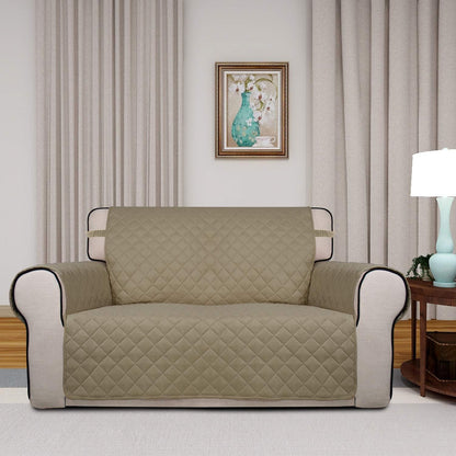 Reversible Quilted Sofa Cover Dog Couch Covers for Sofa, 66 in | Gray/Light Gray, Water Resistant Couch Protector, Washable Pet Couch Cover with Non Slip and Elastic Straps For Kids - Colors A