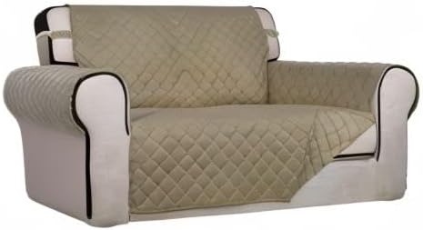 Reversible Quilted Sofa Cover Dog Couch Covers for Sofa, 66 in | Gray/Light Gray, Water Resistant Couch Protector, Washable Pet Couch Cover with Non Slip and Elastic Straps For Kids - Colors A