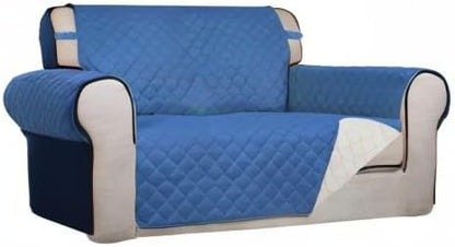 Reversible Quilted Sofa Cover Dog Couch Covers for Sofa, 66 in | Gray/Light Gray, Water Resistant Couch Protector, Washable Pet Couch Cover with Non Slip and Elastic Straps For Kids - Colors A