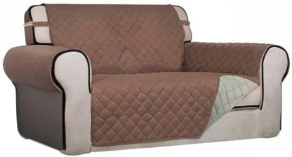 Reversible Quilted Sofa Cover Dog Couch Covers for Sofa, 66 in | Gray/Light Gray, Water Resistant Couch Protector, Washable Pet Couch Cover with Non Slip and Elastic Straps For Kids - Colors A