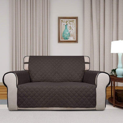 Reversible Quilted Sofa Cover Dog Couch Covers for Sofa, 66 in | Gray/Light Gray, Water Resistant Couch Protector, Washable Pet Couch Cover with Non Slip and Elastic Straps For Kids - Colors A