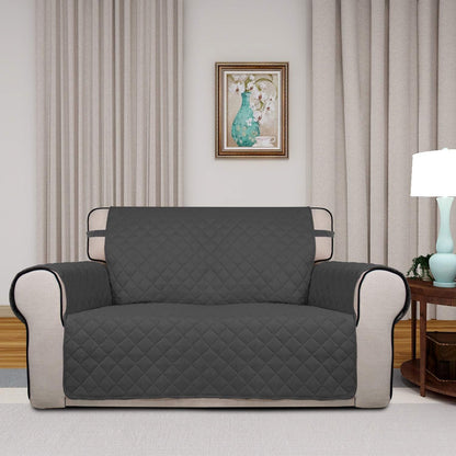 Reversible Quilted Sofa Cover Dog Couch Covers for Sofa, 66 in | Gray/Light Gray, Water Resistant Couch Protector, Washable Pet Couch Cover with Non Slip and Elastic Straps For Kids - Colors A