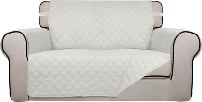 Reversible Quilted Sofa Cover Dog Couch Covers for Sofa, 66 in | Gray/Light Gray, Water Resistant Couch Protector, Washable Pet Couch Cover with Non Slip and Elastic Straps For Kids - Colors A