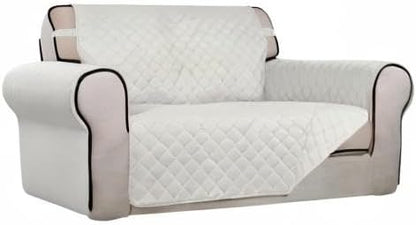 Reversible Quilted Sofa Cover Dog Couch Covers for Sofa, 66 in | Gray/Light Gray, Water Resistant Couch Protector, Washable Pet Couch Cover with Non Slip and Elastic Straps For Kids - Colors A