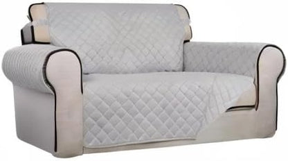 Reversible Quilted Sofa Cover Dog Couch Covers for Sofa, 66 in | Gray/Light Gray, Water Resistant Couch Protector, Washable Pet Couch Cover with Non Slip and Elastic Straps For Kids - Colors A