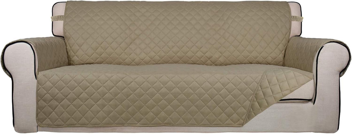Reversible Quilted Sofa Cover Dog Couch Covers for Sofa, 66 in | Gray/Light Gray, Water Resistant Couch Protector, Washable Pet Couch Cover with Non Slip and Elastic Straps For Kids - Colors A