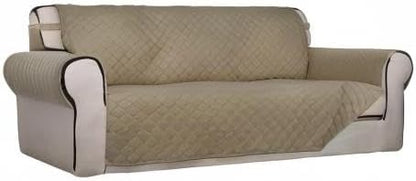 Reversible Quilted Sofa Cover Dog Couch Covers for Sofa, 66 in | Gray/Light Gray, Water Resistant Couch Protector, Washable Pet Couch Cover with Non Slip and Elastic Straps For Kids - Colors A