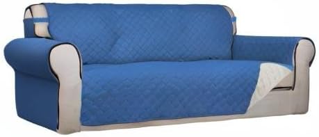 Reversible Quilted Sofa Cover Dog Couch Covers for Sofa, 66 in | Gray/Light Gray, Water Resistant Couch Protector, Washable Pet Couch Cover with Non Slip and Elastic Straps For Kids - Colors A