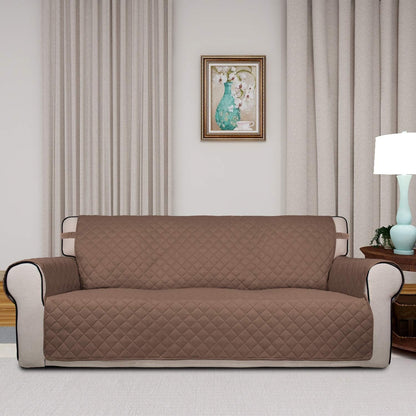 Reversible Quilted Sofa Cover Dog Couch Covers for Sofa, 66 in | Gray/Light Gray, Water Resistant Couch Protector, Washable Pet Couch Cover with Non Slip and Elastic Straps For Kids - Colors A