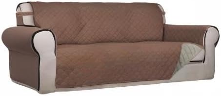 Reversible Quilted Sofa Cover Dog Couch Covers for Sofa, 66 in | Gray/Light Gray, Water Resistant Couch Protector, Washable Pet Couch Cover with Non Slip and Elastic Straps For Kids - Colors A