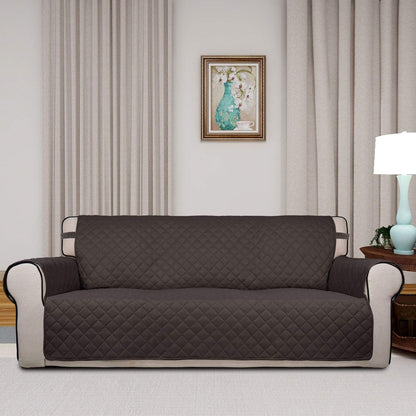 Reversible Quilted Sofa Cover Dog Couch Covers for Sofa, 66 in | Gray/Light Gray, Water Resistant Couch Protector, Washable Pet Couch Cover with Non Slip and Elastic Straps For Kids - Colors A