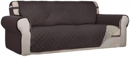 Reversible Quilted Sofa Cover Dog Couch Covers for Sofa, 66 in | Gray/Light Gray, Water Resistant Couch Protector, Washable Pet Couch Cover with Non Slip and Elastic Straps For Kids - Colors A