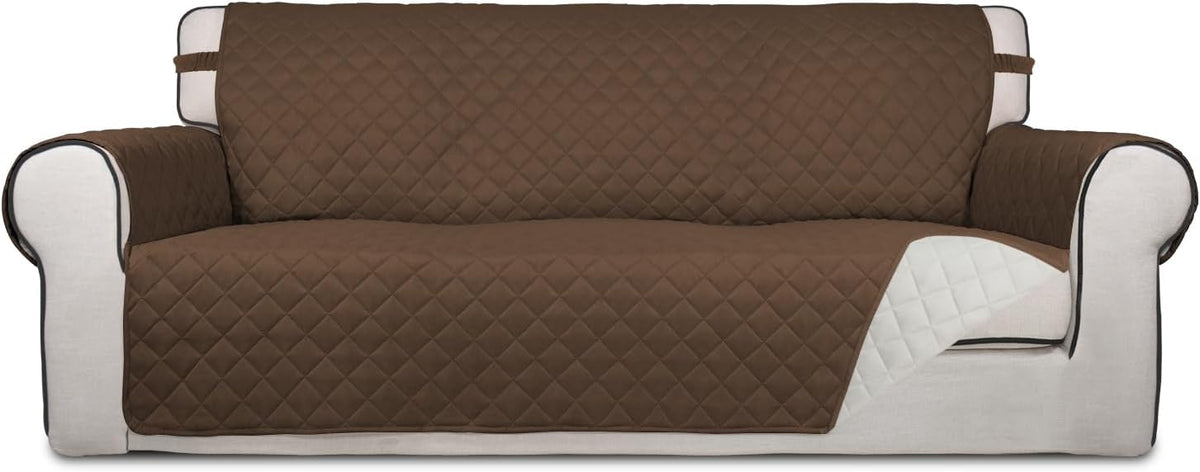 Reversible Quilted Sofa Cover Dog Couch Covers for Sofa, 66 in | Gray/Light Gray, Water Resistant Couch Protector, Washable Pet Couch Cover with Non Slip and Elastic Straps For Kids - Colors A