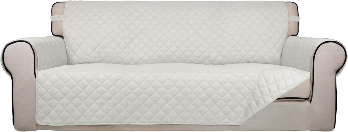 Reversible Quilted Sofa Cover Dog Couch Covers for Sofa, 66 in | Gray/Light Gray, Water Resistant Couch Protector, Washable Pet Couch Cover with Non Slip and Elastic Straps For Kids - Colors A