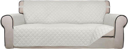 Reversible Quilted Sofa Cover Dog Couch Covers for Sofa, 66 in | Gray/Light Gray, Water Resistant Couch Protector, Washable Pet Couch Cover with Non Slip and Elastic Straps For Kids - Colors A