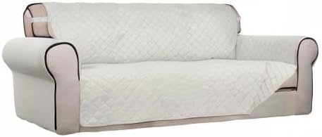 Reversible Quilted Sofa Cover Dog Couch Covers for Sofa, 66 in | Gray/Light Gray, Water Resistant Couch Protector, Washable Pet Couch Cover with Non Slip and Elastic Straps For Kids - Colors A