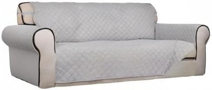 Reversible Quilted Sofa Cover Dog Couch Covers for Sofa, 66 in | Gray/Light Gray, Water Resistant Couch Protector, Washable Pet Couch Cover with Non Slip and Elastic Straps For Kids - Colors A