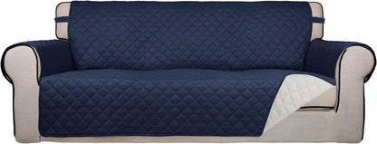 Reversible Quilted Sofa Cover Dog Couch Covers for Sofa, 66 in | Gray/Light Gray, Water Resistant Couch Protector, Washable Pet Couch Cover with Non Slip and Elastic Straps For Kids - Colors A