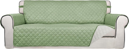 Reversible Quilted Sofa Cover Dog Couch Covers for Sofa, 66 in | Gray/Light Gray, Water Resistant Couch Protector, Washable Pet Couch Cover with Non Slip and Elastic Straps For Kids - Colors A
