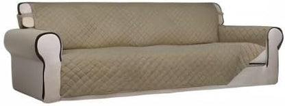 Reversible Quilted Sofa Cover Dog Couch Covers for Sofa, 66 in | Gray/Light Gray, Water Resistant Couch Protector, Washable Pet Couch Cover with Non Slip and Elastic Straps For Kids - Colors A